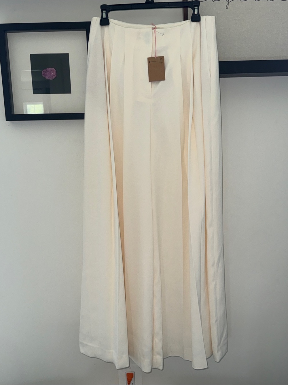 Boden Cream Pleated wide leg pants